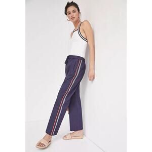 Maeve Anthropologie Classic Track Pants with Drawstring Waist Blue Size Medium
